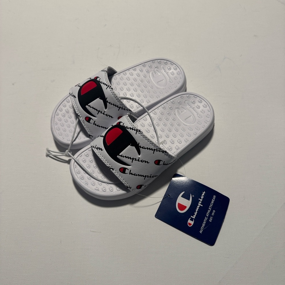 Champion Slides Boys 12 White Sandals
